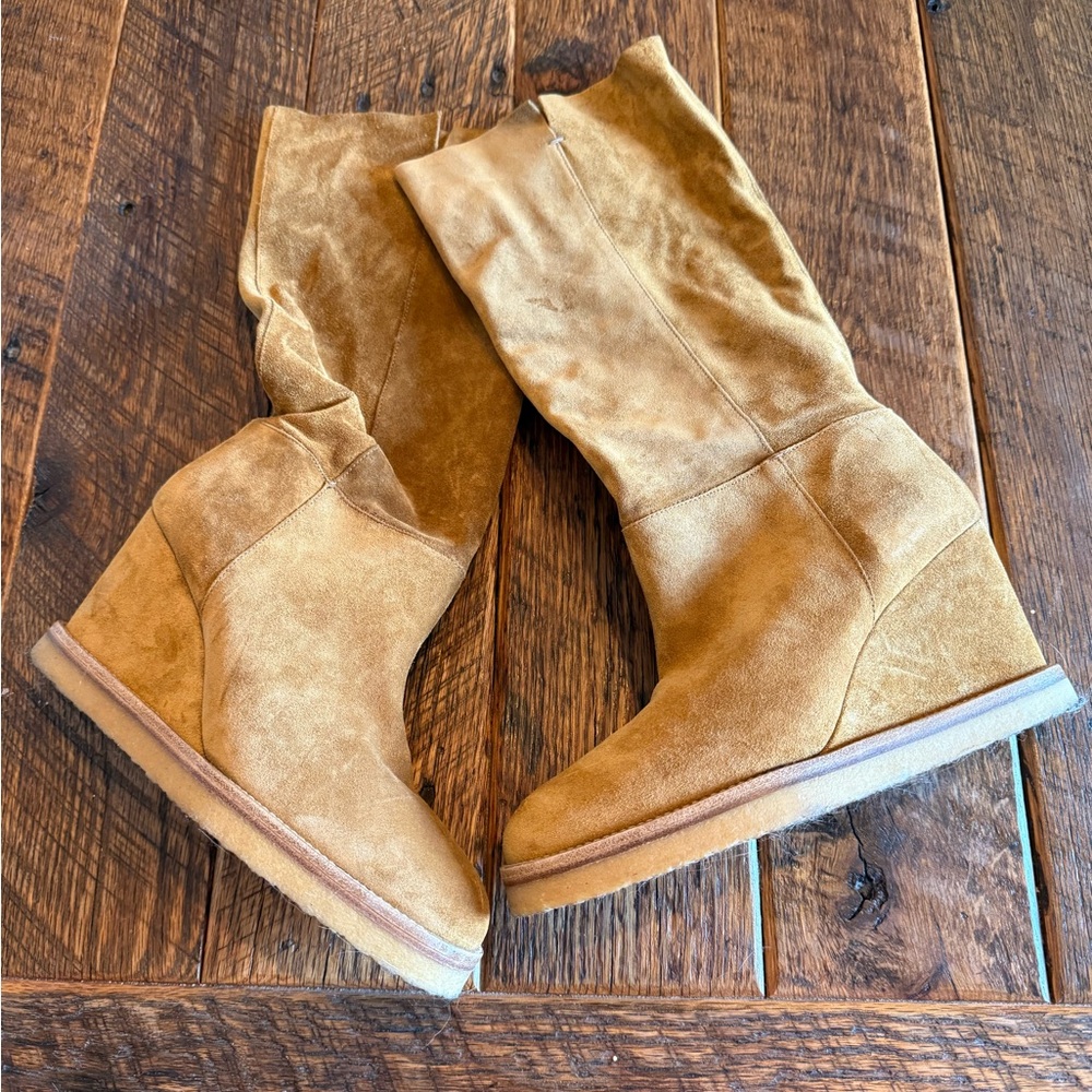 ba&sh Tan Wedge Boots